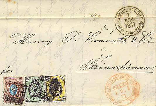 Poland as part of Russia - letter from Warszawa to Kamenicky Senov
