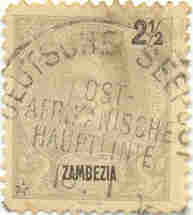 Znmka Zambezie pouit nmeckou lodn potou (Deutsche Seepost)